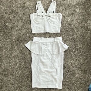 Bebe party crop top skirt 2 pieces set
